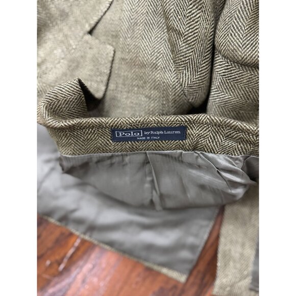 NEW Ralph Lauren 100 % Lino Jacket Blazer 40R GARRISON Italy Herringbone - Picture 8 of 12